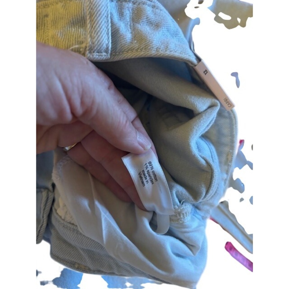 Lane Bryant Boyfriend Capri Jeans Light Wash Rhinestone Mid-Rise Size 12 New - Picture 7 of 10